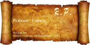 Rubner Panna névjegykártya